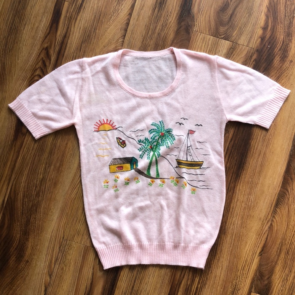 VINTAGE pink pullover shirt